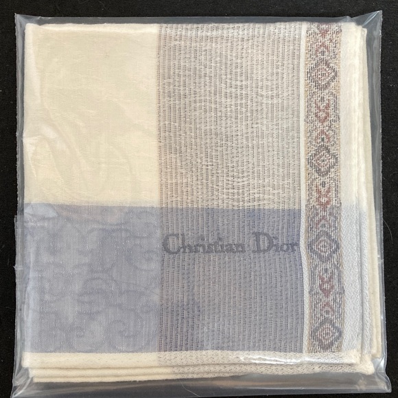Dior Other - Dior Blue and Cream Patterned Scarf